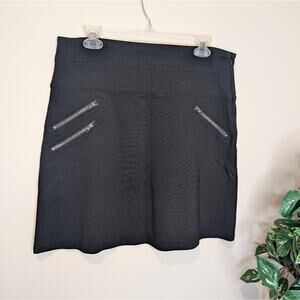 Athleta Black Ponte Moto Mini Skirt – Size 10
